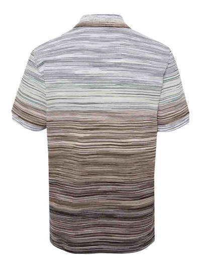 Shop Missoni Tie-dye Print Cotton Polo Shirt In Brown