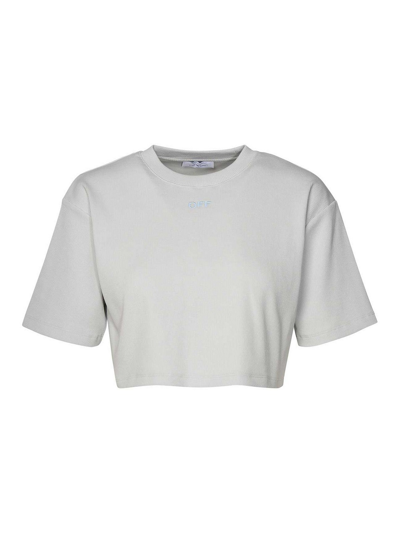 Shop Off-white Cropped Logo Top In Grey