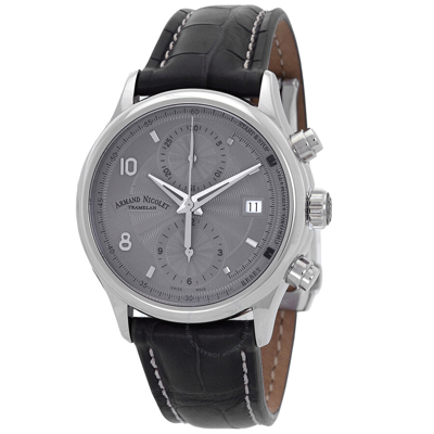 Shop Armand Nicolet M02-4 Chronograph Automatic Grey Dial Men's Watch A844aaa-gr-p840gr2 In Black / Grey