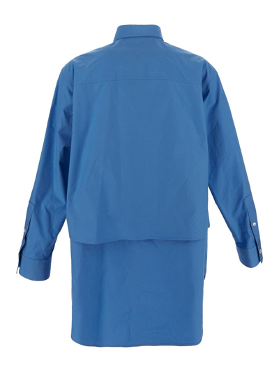 Shop Bottega Veneta Oversized Shirt In Blue