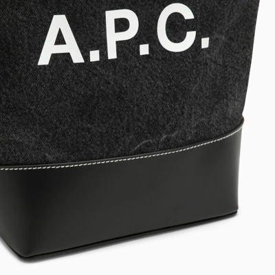 Shop Apc A.p.c. Small Axel Black Cotton Tote Bag With Logo