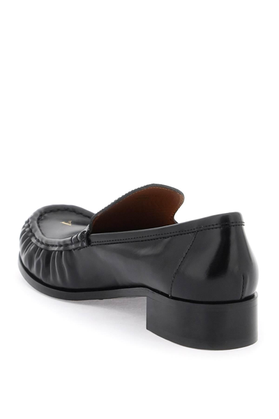 Shop Acne Studios Glossy Leather Loafers