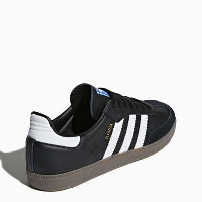 Adidas Originals Low-top Rubber Sole Sneakers With Contrast Stripes In Black