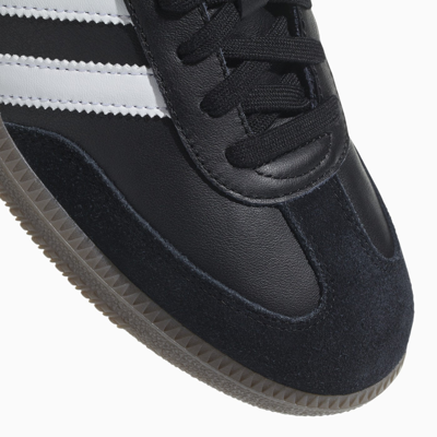 Adidas Originals Low-top Rubber Sole Sneakers With Contrast Stripes In Black