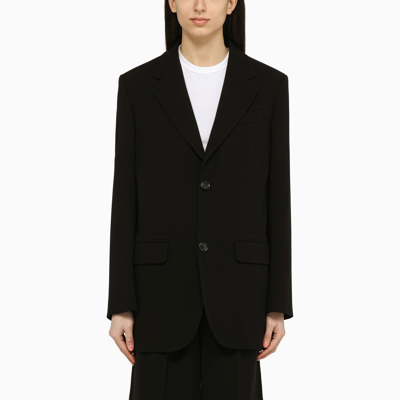 Shop Ami Alexandre Mattiussi Ami Paris Black Single Breasted Jacket In Wool