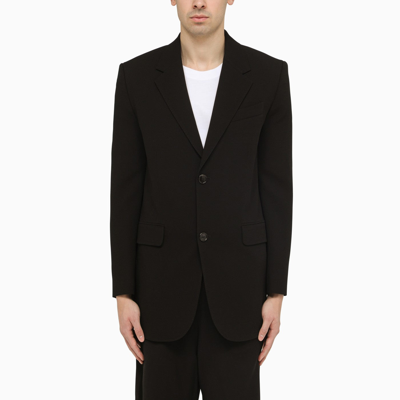 Shop Ami Alexandre Mattiussi Ami Paris Black Wool Single Breasted Jacket