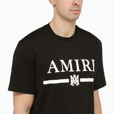 Shop Amiri Black Cotton T Shirt With Logo