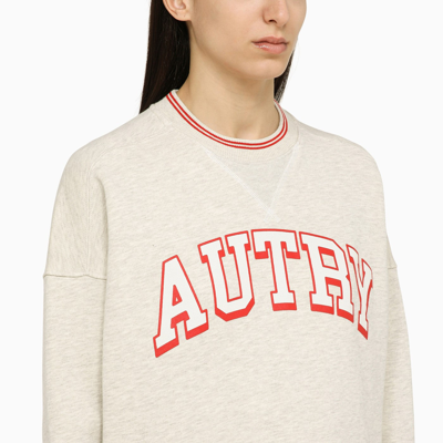 Shop Autry Melange Crewneck Sweatshirt With Logo