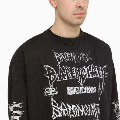 Shop Balenciaga Diy Metal Black/white Long Sleeved T Shirt