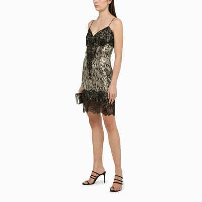 Shop Balmain Python Motif Dress With Silk Lace