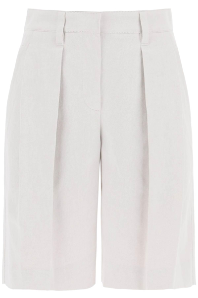 Shop Brunello Cucinelli Cotton Linen Shorts