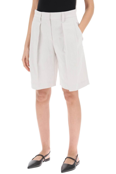 Shop Brunello Cucinelli Cotton Linen Shorts