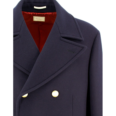 Shop Brunello Cucinelli Martingale Double Breast Coat