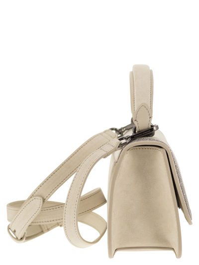 Shop Brunello Cucinelli Suede Bag With Precious Contour