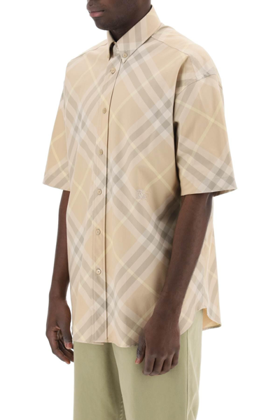 Shop Burberry "organic Cotton Checkered Shirt