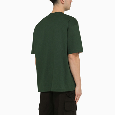 Shop Burberry Dark Green Cotton T Shirt