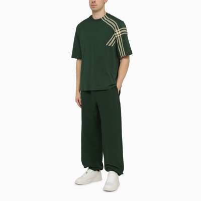 Shop Burberry Green Ivy T Shirt With Check Detail
