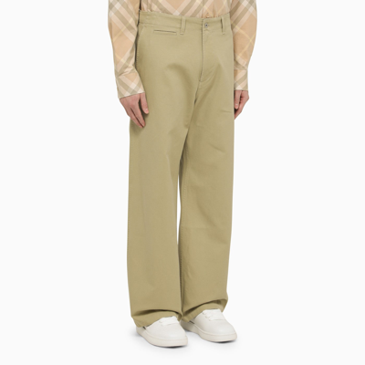 Shop Burberry Straight Hunter Cotton Trousers