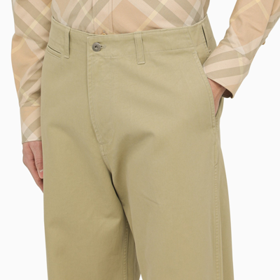 Shop Burberry Straight Hunter Cotton Trousers