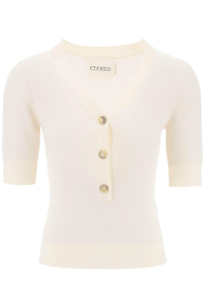 Shop Closed Knitted Top With Short Sleeves