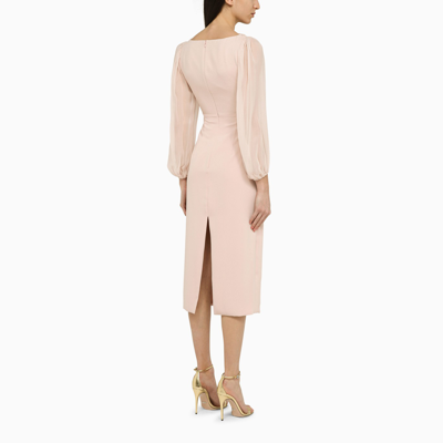 Shop Costarellos Arwenne Light Pink Silk Midi Dress