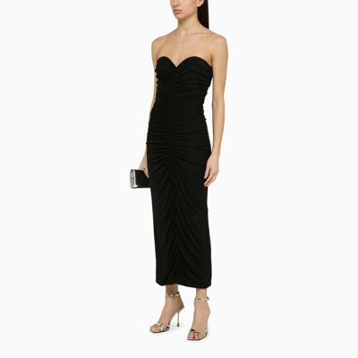 Shop Costarellos Black Silk Blend Aveline Dress