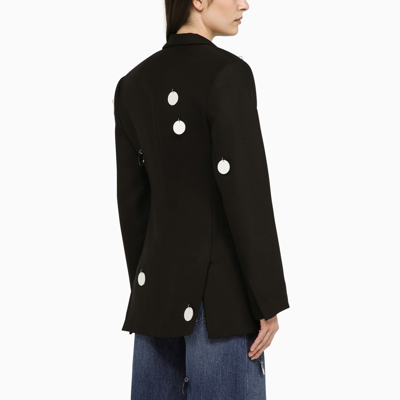 Shop David Koma Single Breasted Jacket With Wool Mirrors