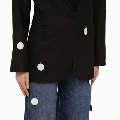 Shop David Koma Single Breasted Jacket With Wool Mirrors