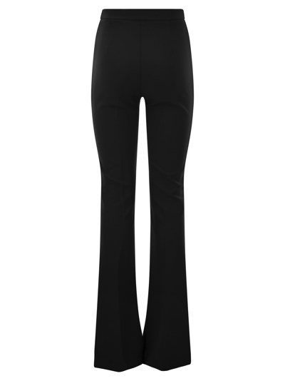 Shop Elisabetta Franchi Stretch Crepe Palazzo Trousers With Charms