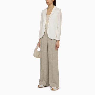 Harris Wharf London Woman Blazer Ivory Size 10 Cotton