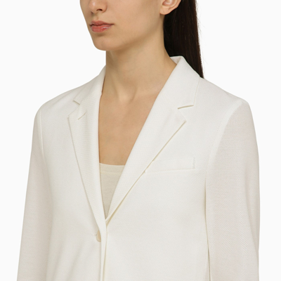 Shop Harris Wharf London White Single Breasted Cotton Jacket