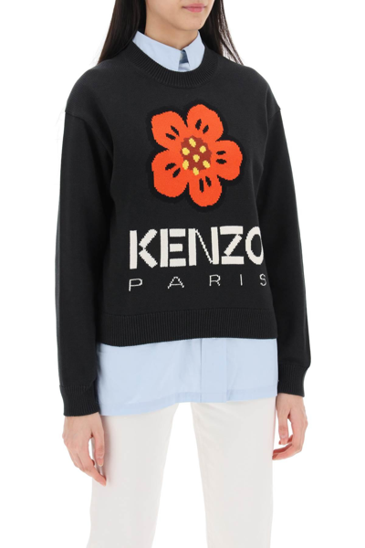 Shop Kenzo Bokè Flower Sweater In Organic Cotton