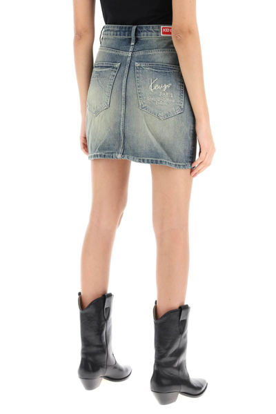 Shop Kenzo Japanese Denim Mini Skirt