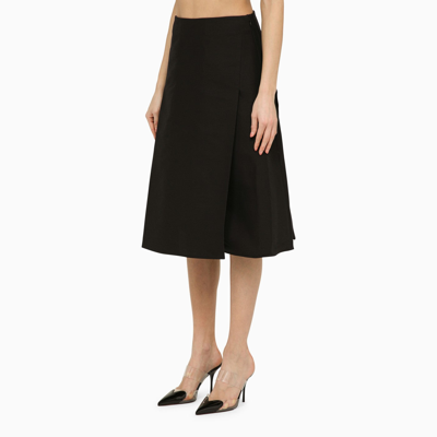 Shop Marni Black Cotton Flared Midi Skirt
