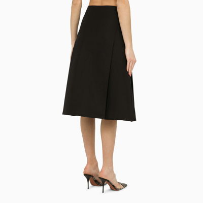Shop Marni Black Cotton Flared Midi Skirt