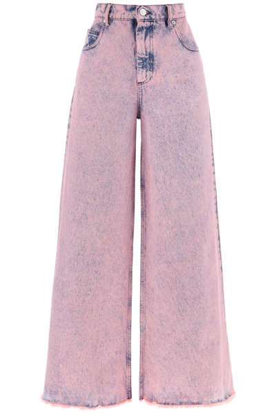 Shop Marni Wide Leg Jeans In Overdyed Denim