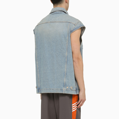 Shop Martine Rose Multi Pocket Denim Waistcoat