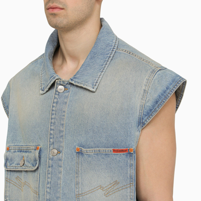 Shop Martine Rose Multi Pocket Denim Waistcoat