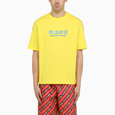 Shop Martine Rose Yellow Cotton T Shirt With Logo
