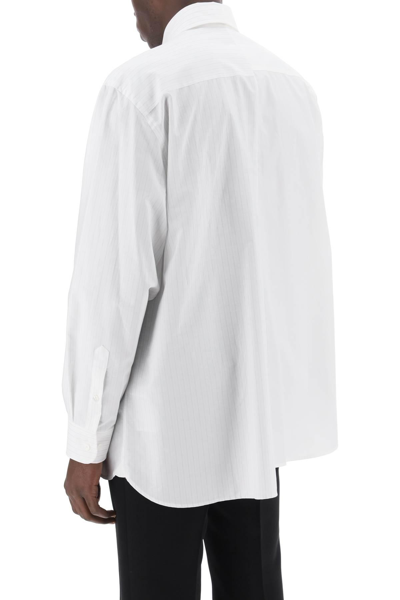 Shop Mm6 Maison Margiela "spliced Shirt With Numerical Graphic