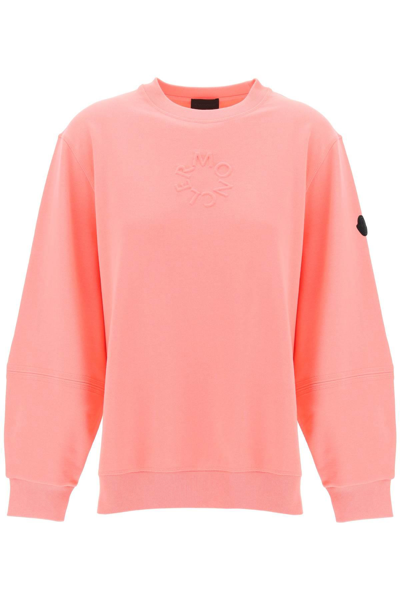 Shop Moncler Crewneck Sweatshirt With Emb