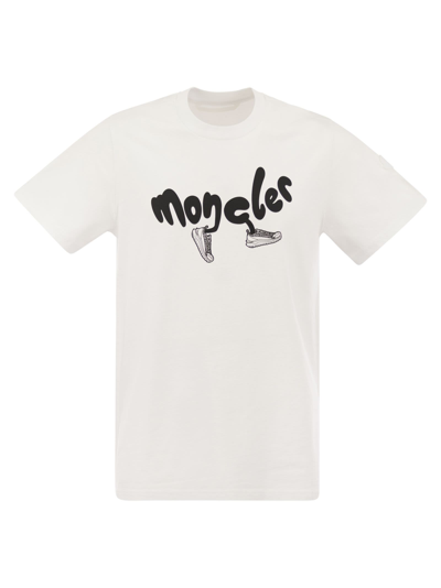 Shop Moncler T Shirt With Running Logo