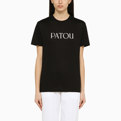 Shop Patou Black Cotton T Shirt With Logo