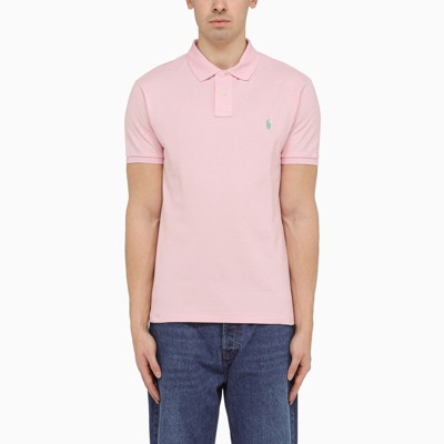 Shop Polo Ralph Lauren Pink Pique Polo Shirt With Logo