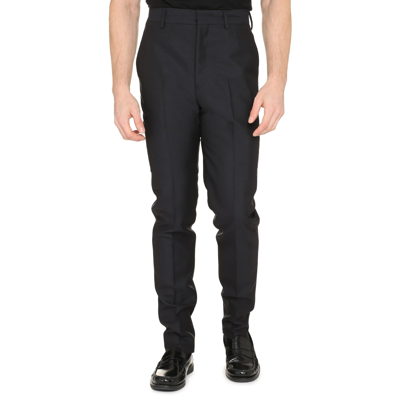 Prada Men Wool Trousers In Blue