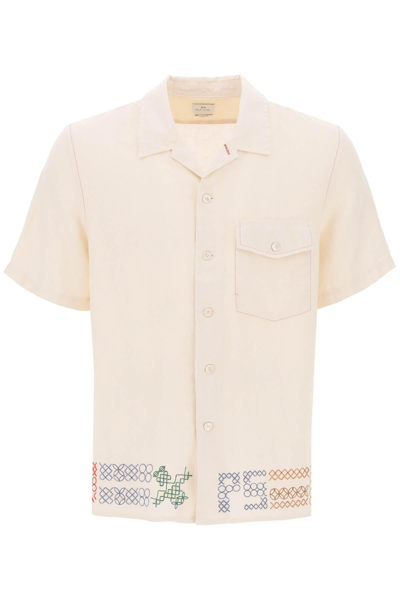 Shop Ps By Paul Smith Ps Paul Smith Bowling Shirt With Cross Stitch Embroidery Details