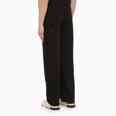 Shop Represent Black Stretch Cotton Trousers