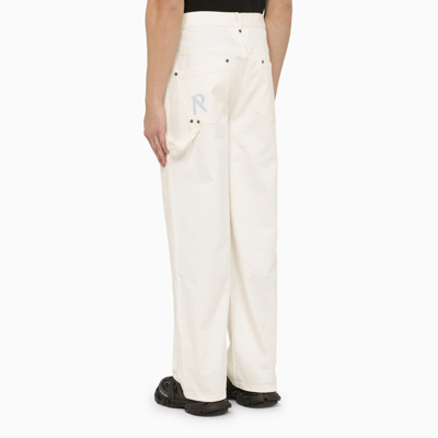 Shop Represent Cream Cotton Trousers