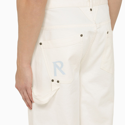 Shop Represent Cream Cotton Trousers