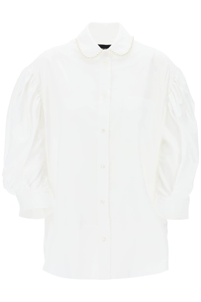 Shop Simone Rocha Puff Sleeve Shirt With Embellishment